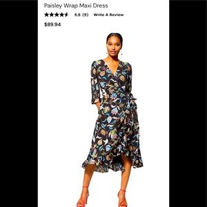 New York & Co. Paisley Wrap Maxi Dress